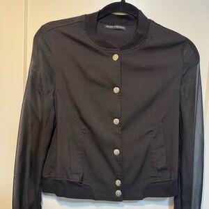 Brandy Melville Bomber Jacket – Sheer Sleeve Detail (One Size)
